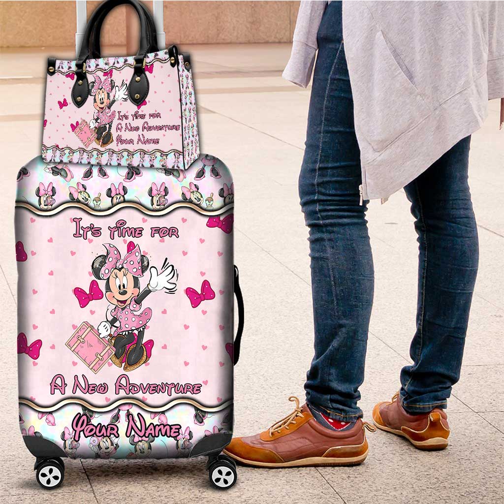 It's Time For A New Adventure - Personalized Mouse Leather Handbag & Luggage Cover