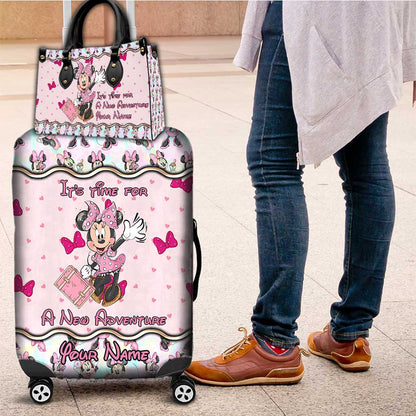 It's Time For A New Adventure - Personalized Mouse Leather Handbag & Luggage Cover