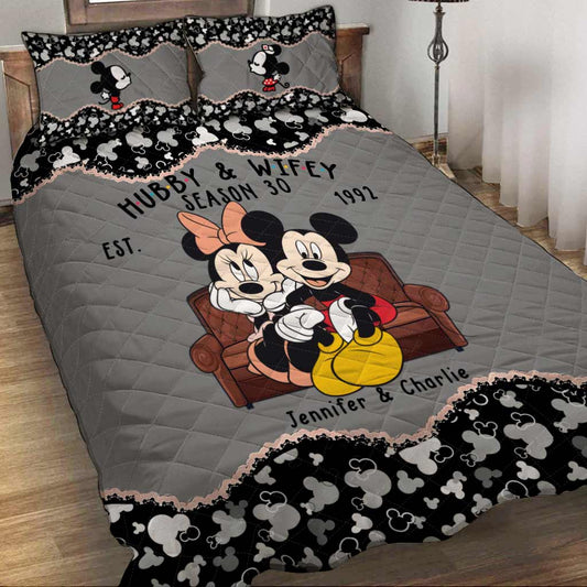 New Season - Personalized Couple Mouse Quilt Set