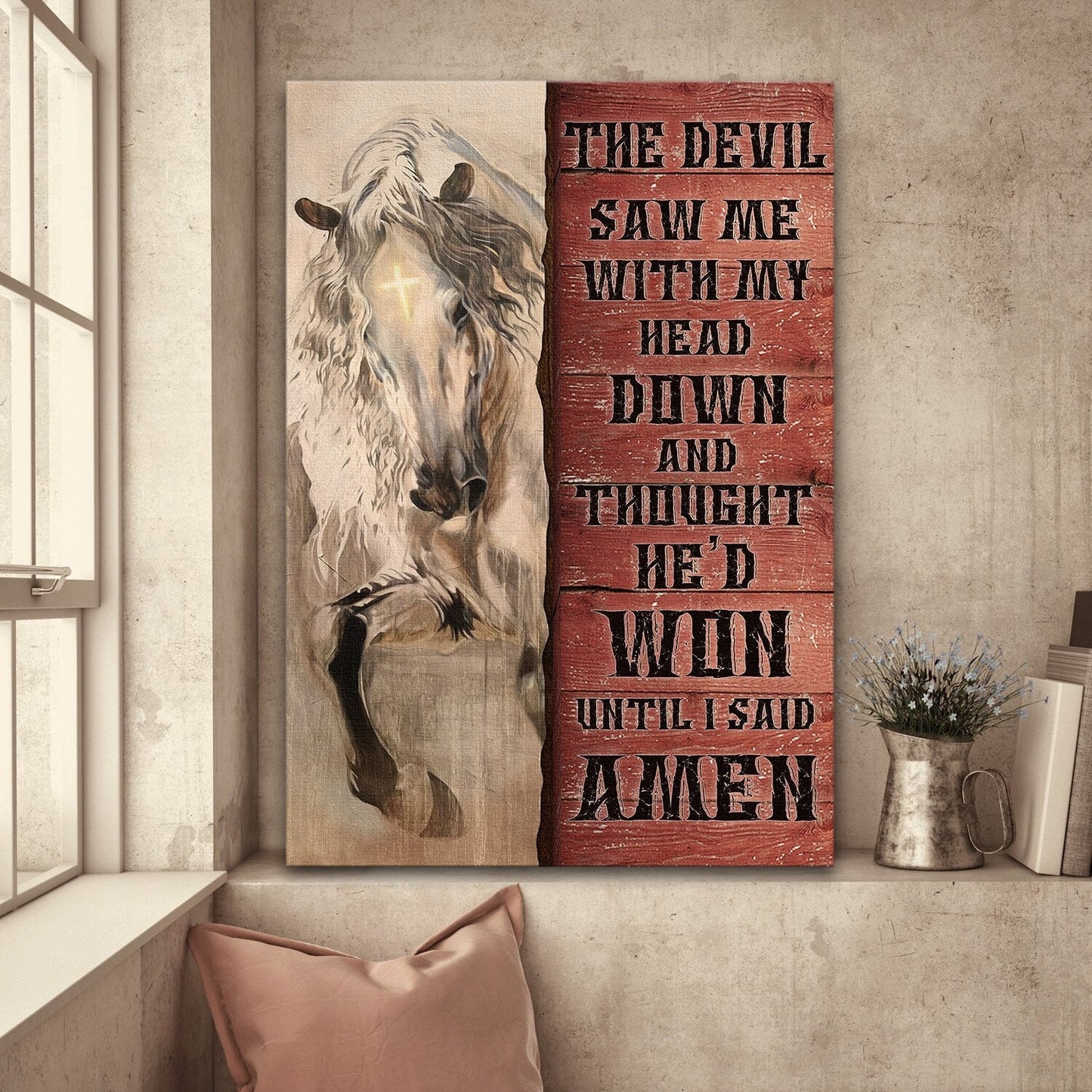 The Devil Saw Me Horse Canvas And Poster 0523