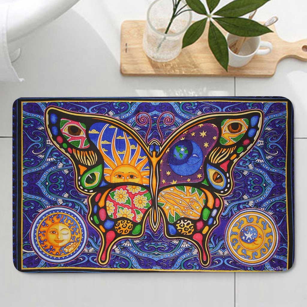 Night And Day Butterfly - Witch Bathroom Curtain & Mats Set