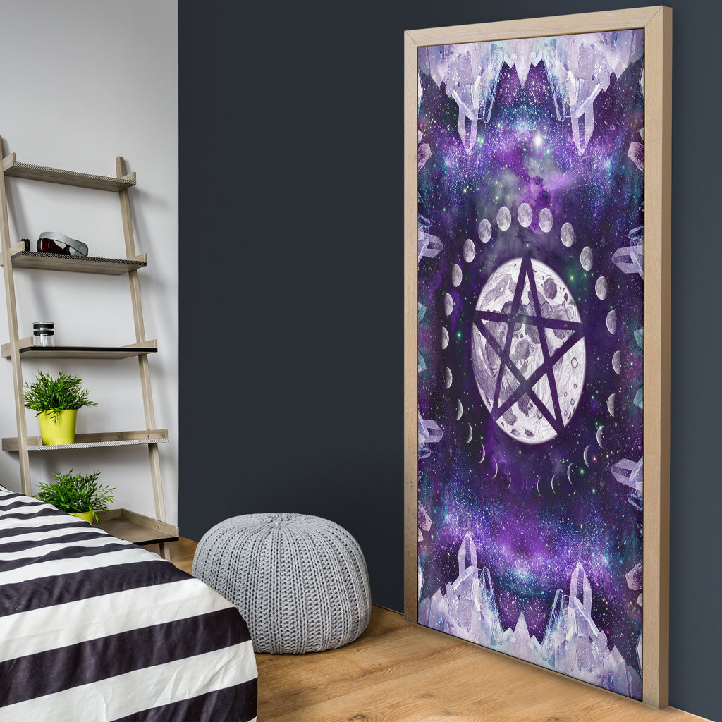Moon Phase Pentagram - Witch Door sticker 0822
