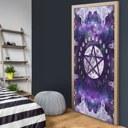 Moon Phase Pentagram - Witch Door sticker 0822