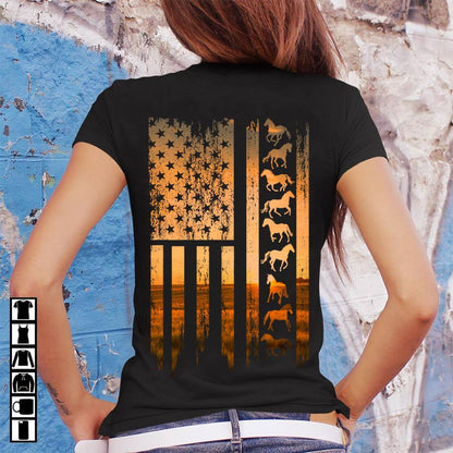American Flag Horse T-shirt and Hoodie 0523