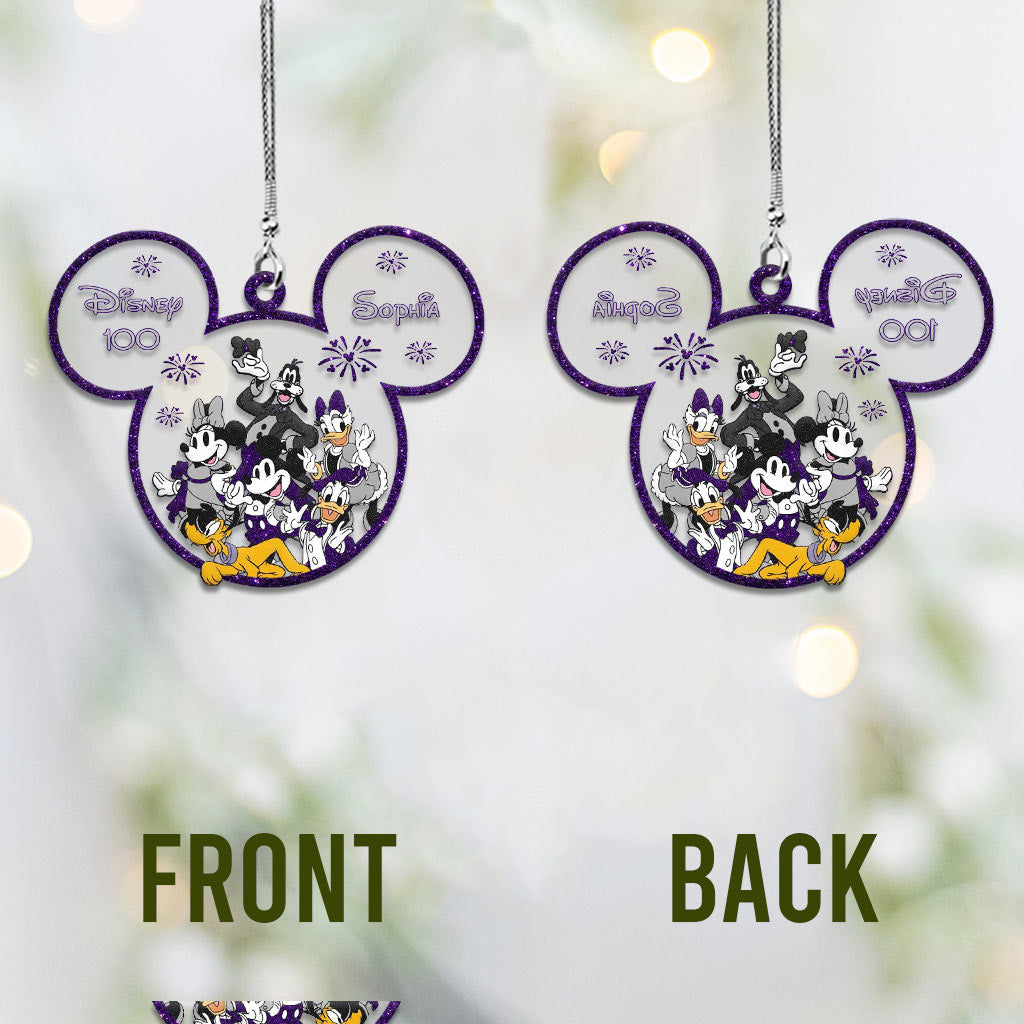 Magical 100th - Personalized Mouse Transparent Car Ornament