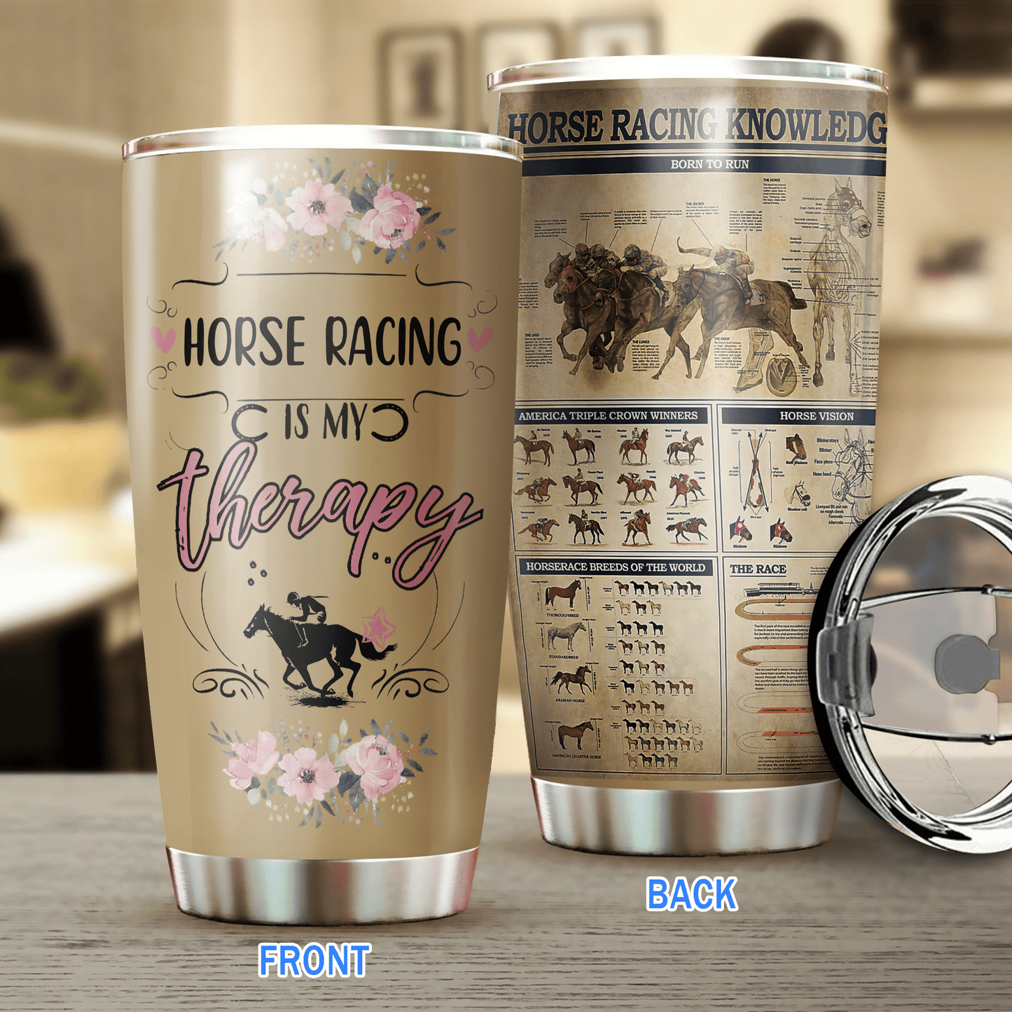 Horse Racing Is My Therapy Horse Tumbler 0523