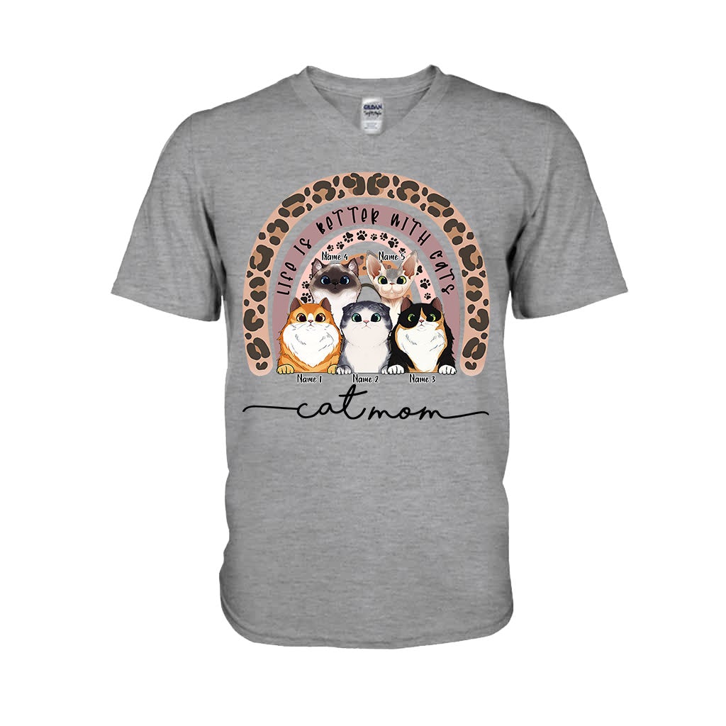 Cat Mom - Personalized Cat T-shirt and Hoodie