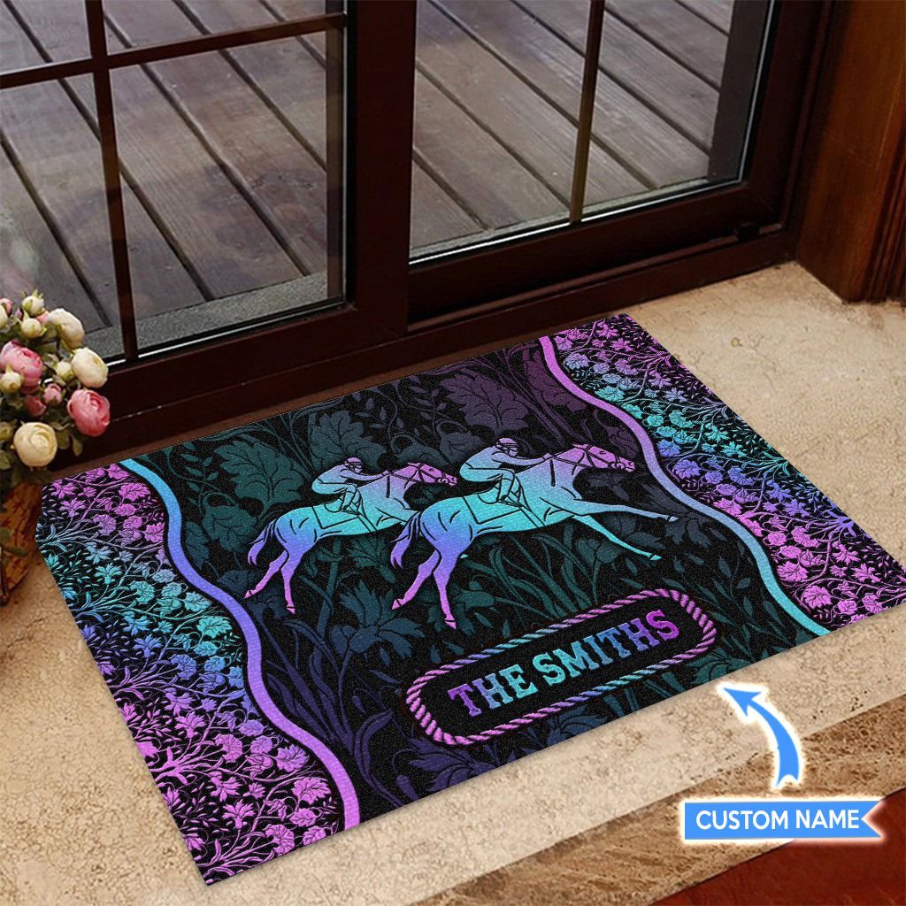 Horse Racing Personalized Horse Doormat 0523