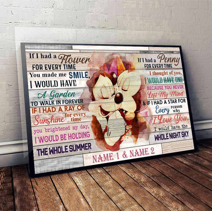 If I Had A Star For Every Reason Why I Love You - Personalized Couple Mouse Poster