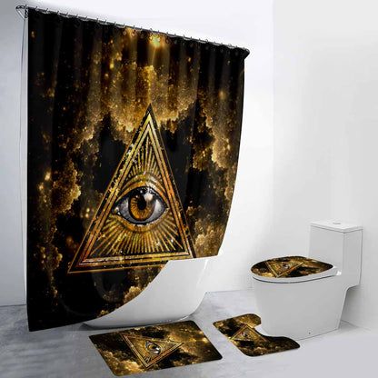 The All Seeing Eye - Witch Bathroom Curtain & Mats Set