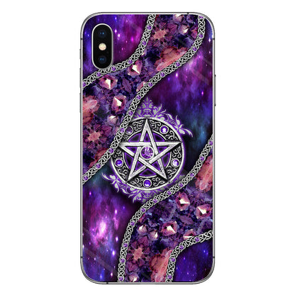 Witch Vibes Purple Pentagram 3D Pattern Printed Phone Case