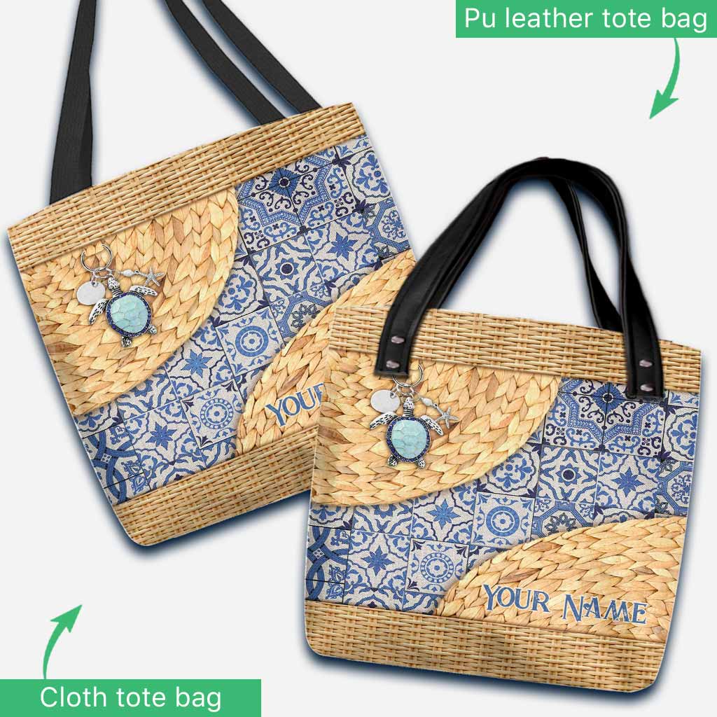 Love Turtles Eclectic Style - Personalized Turtle Tote Bag With 3D Pattern Print