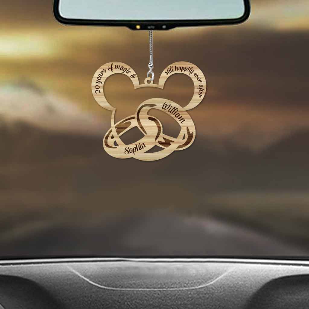 Years Of Magic Happily Ever After - Personalized Couple Mouse Car Ornament (Printed On Both Sides)