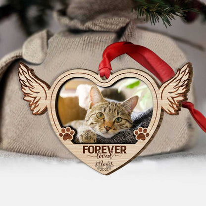 Forever Loved - Personalized Christmas Cat Layered Wood Ornament