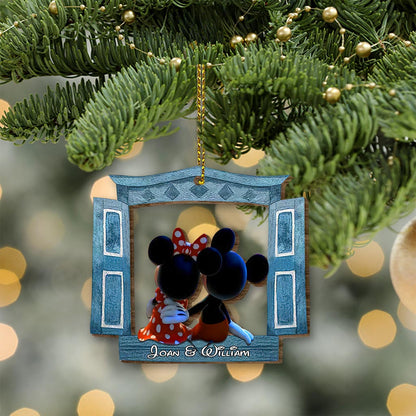 When We Get To The End - Personalized Christmas Mouse Wooden Card Pop Out Ornament
