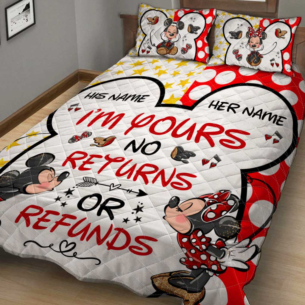 I Love You More - Personalized Couple Mouse Quilt Set