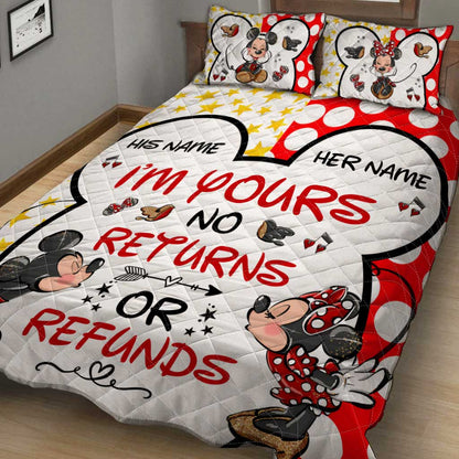 I Love You More - Personalized Couple Mouse Quilt Set