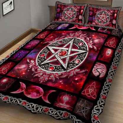 Witch Vibe Red Pentagram - Quilt Set
