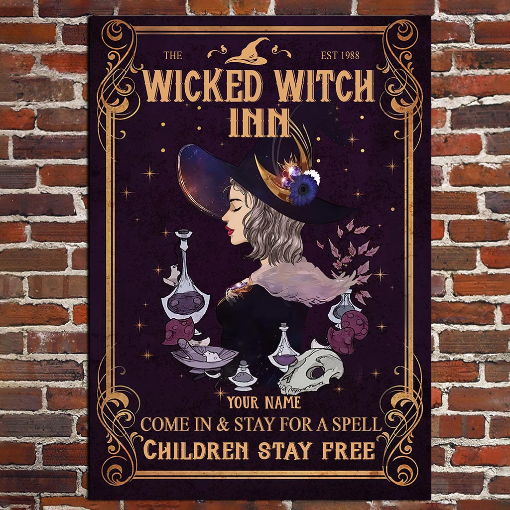 Come And Stay For A Spell - Personalized Witch Rectangle Metal Sign