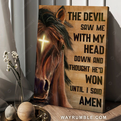 The Devil Saw Me Horse Canvas And Poster 0523