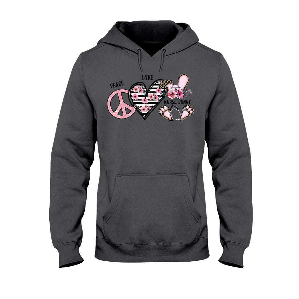 Peace Love Nurse Bunny - Personalized T-shirt and Hoodie