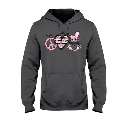 Peace Love Nurse Bunny - Personalized T-shirt and Hoodie