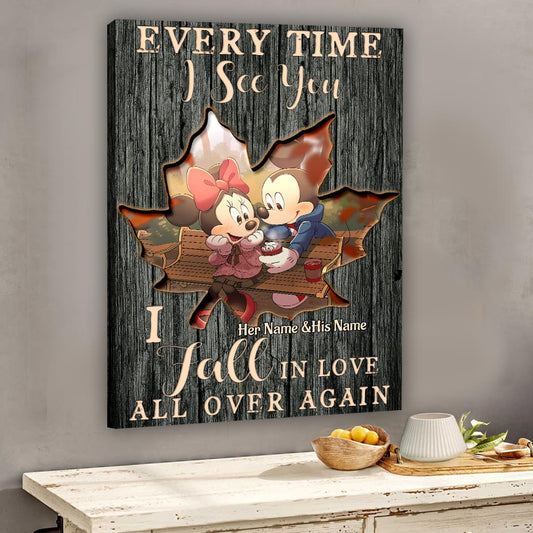 I Fall In Love All Over Again - Personalized Mouse Canvas And Poster