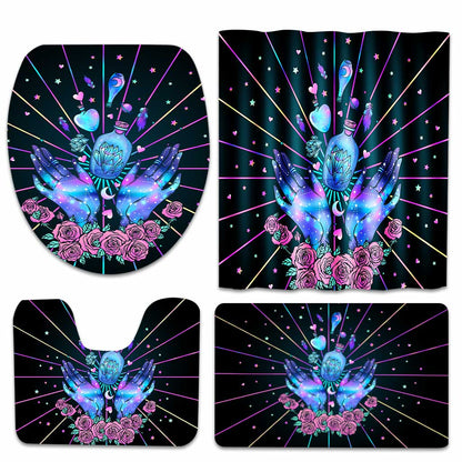 Magic Witch - Bathroom Curtain & Mats Set