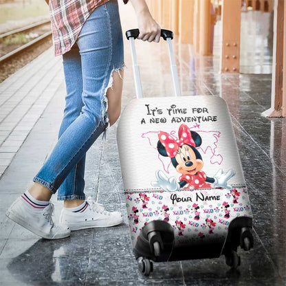 It's Time For A New Adventure - Personalized Mouse Luggage Cover