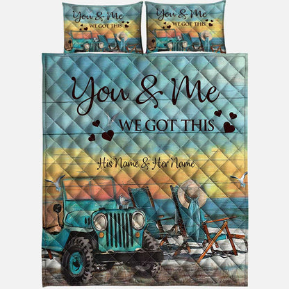Adventurous Couple - Personalized Car Quilt Set