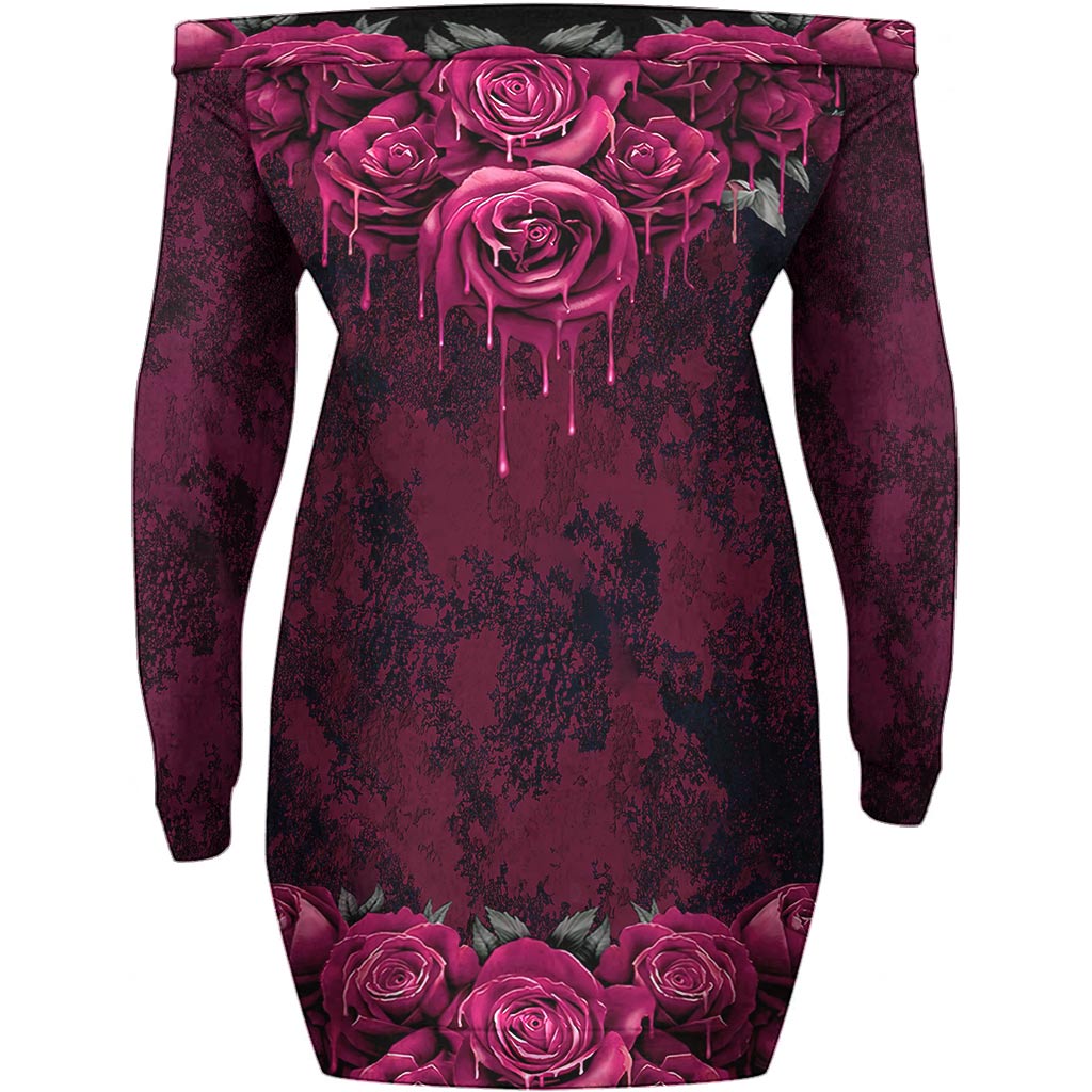 Put Your Hat On - Personalized Witch Off Shoulder Long Sleeve Dress