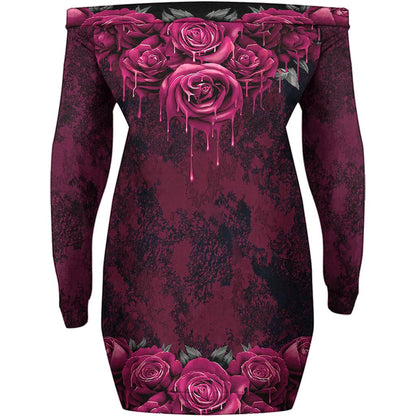 Put Your Hat On - Personalized Witch Off Shoulder Long Sleeve Dress