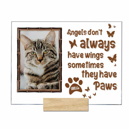 Angels Don't Always Have Wings - Personalized Cat Transparent Acrylic Plaque