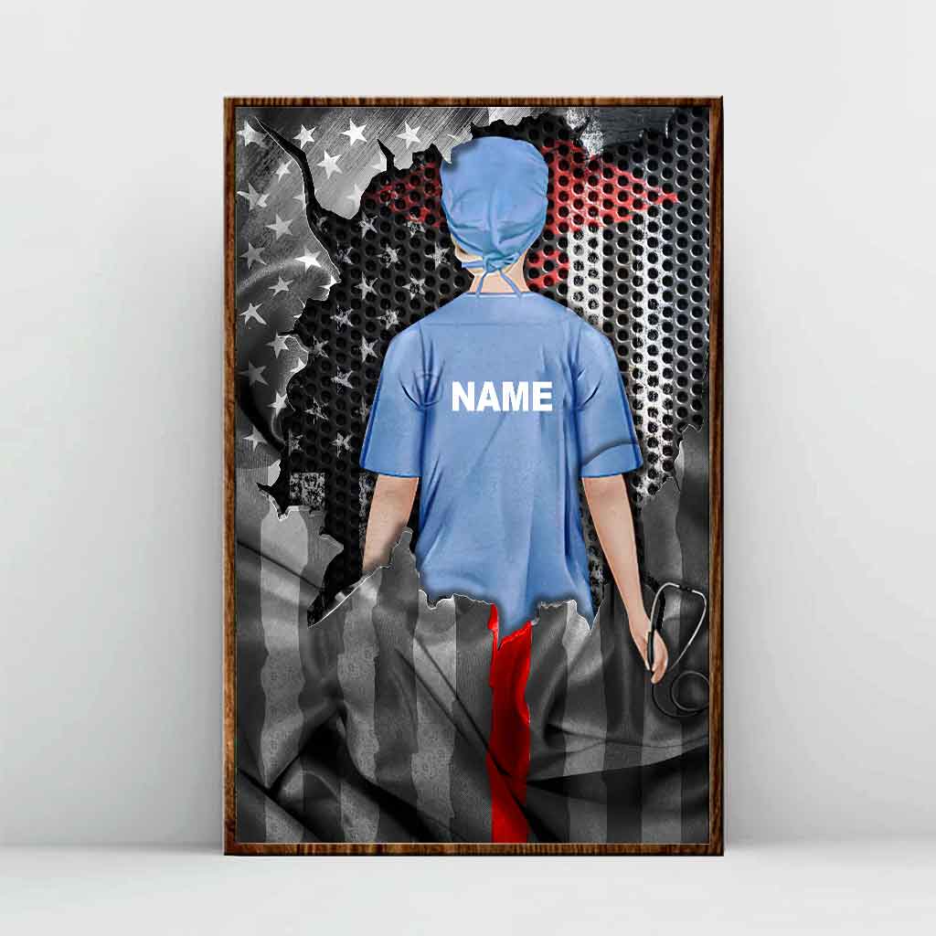 Honors Nurse Flag - Personalized Nurse Poster With Pattern Print