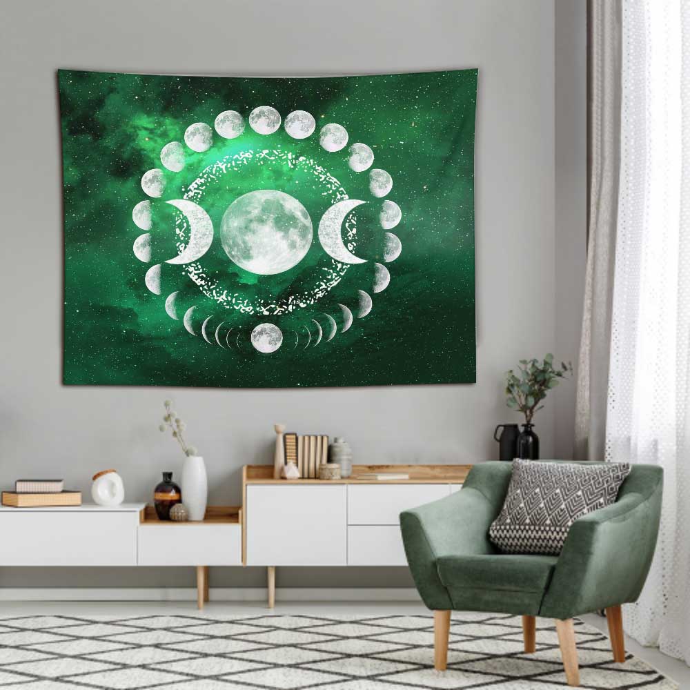 Celtic Triple Moon Wicca - Witch Wall Tapestry 0822