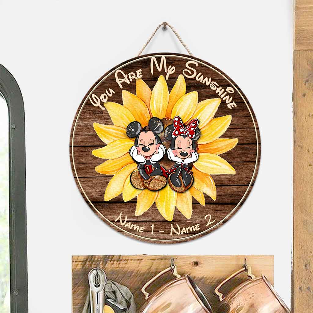 You Are My Sunshine - Personalized Mouse Round Wood Sign