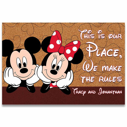 This Is Our Place - Personalized Couple Mouse Doormat