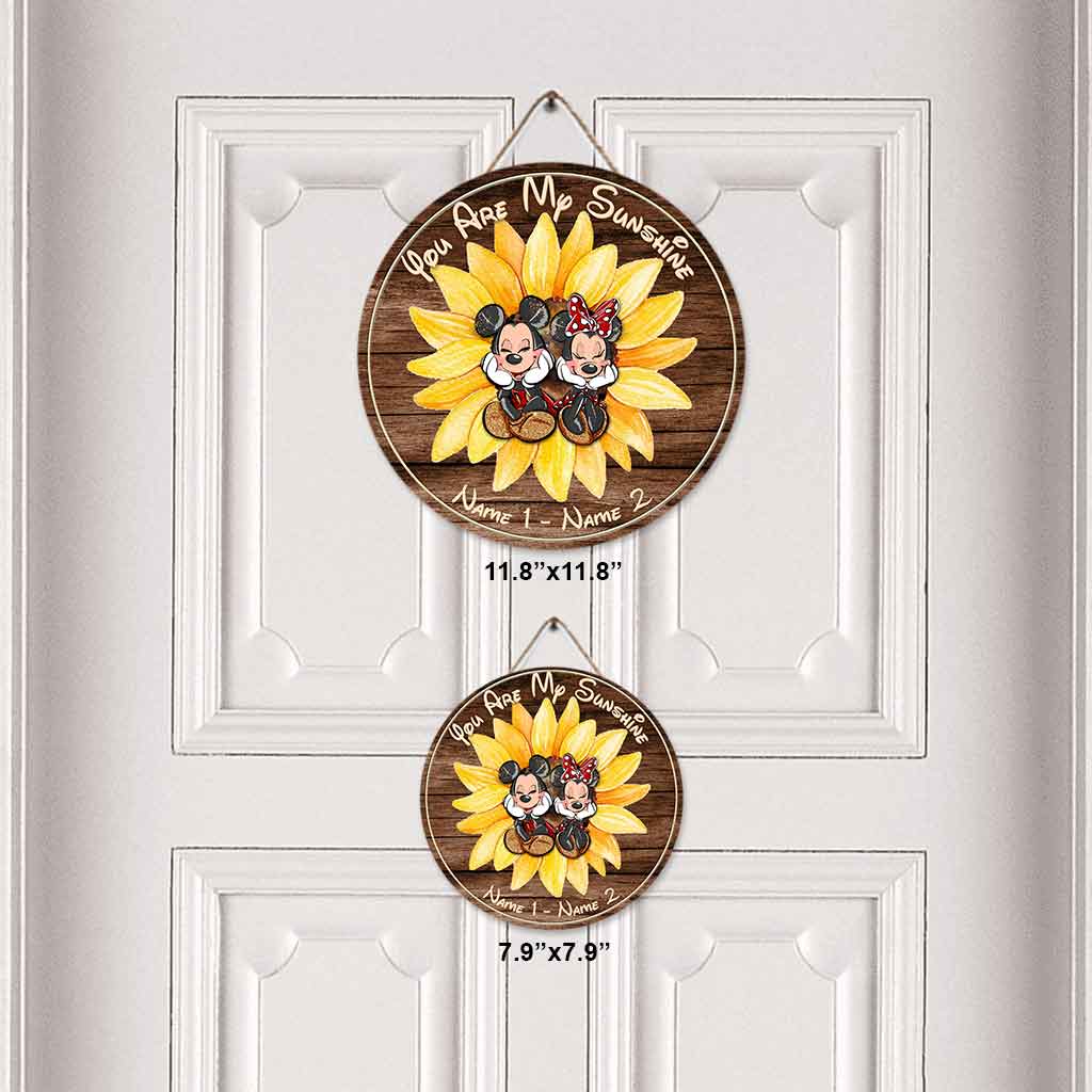 You Are My Sunshine - Personalized Mouse Round Wood Sign