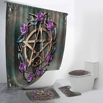 Witch - Bathroom Curtain & Mats Set With 3D Pattern Print