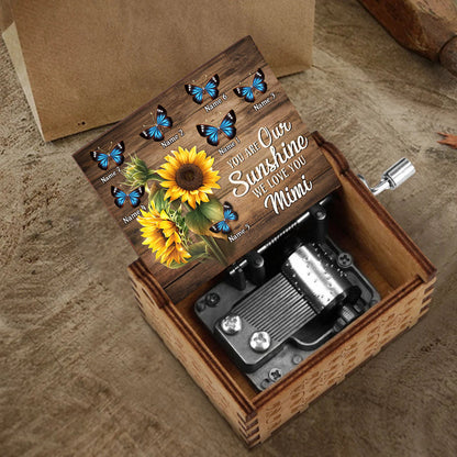 You Are My Sunshine - Personalized Mother's Day Grandma Hand Crank Music Box