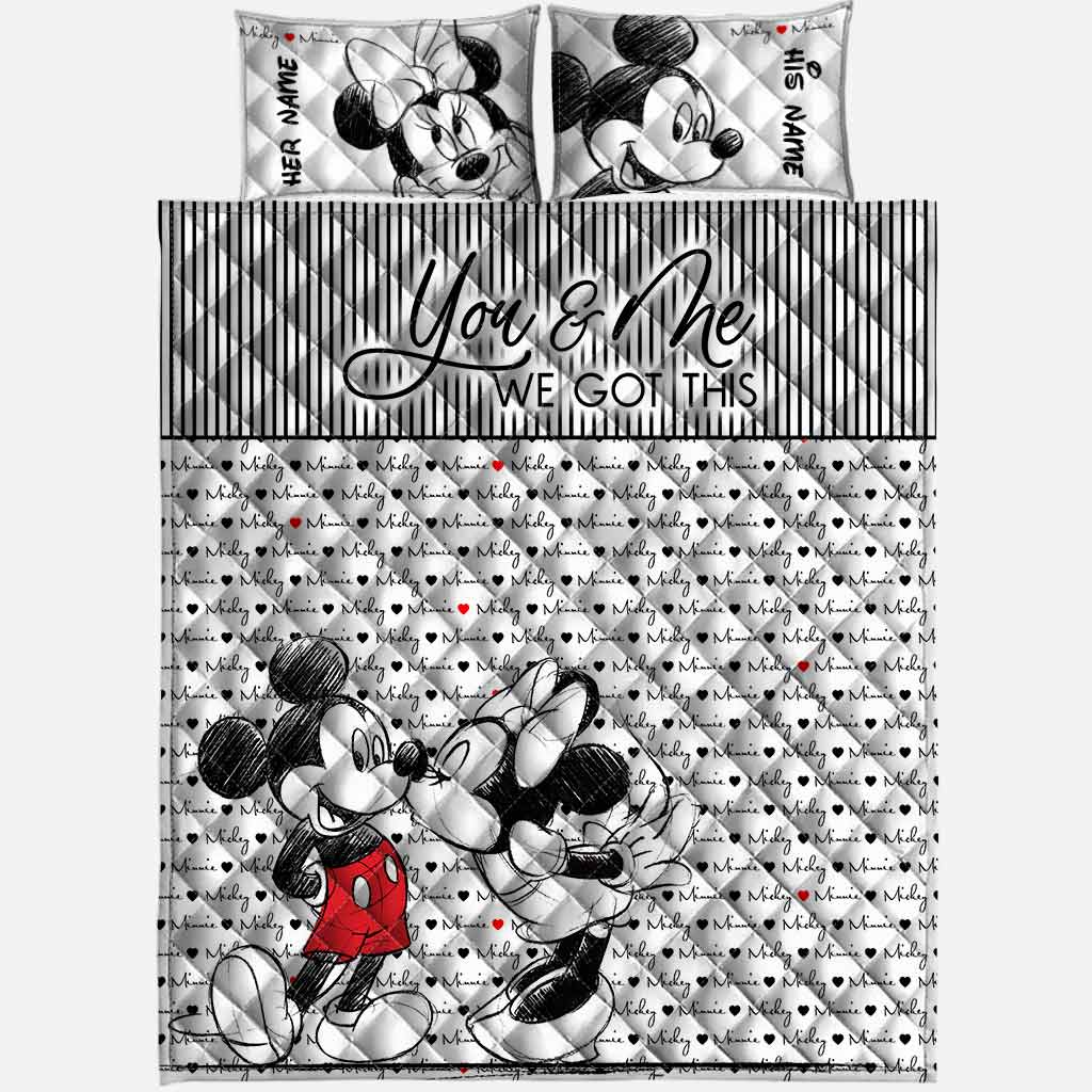 You And Me We Got This - Personalized Mouse Quilt Set