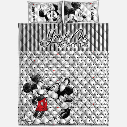 You And Me We Got This - Personalized Mouse Quilt Set