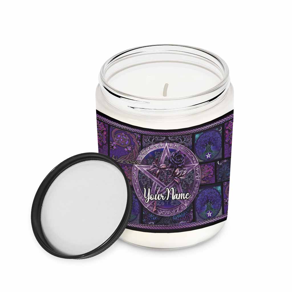 Witch Pentagram Roses - Personalized Witch Candle