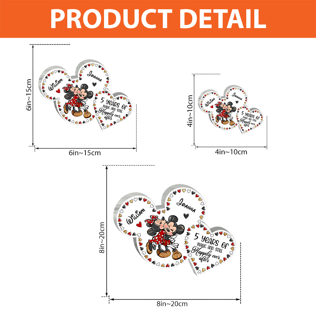 Years Of Magic - Personalized Couple Mouse Custom Shaped Acrylic Plaque