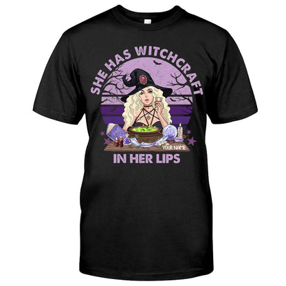 She Has Witchcraft In Her Lips - Personalized Witch T-shirt and Hoodie