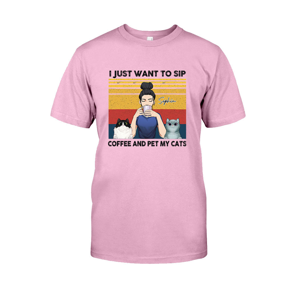 Cat Mom Coffee - Personalized Cat T-shirt and Hoodie