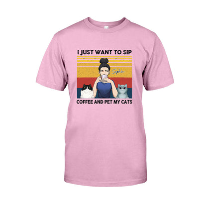 Cat Mom Coffee - Personalized Cat T-shirt and Hoodie