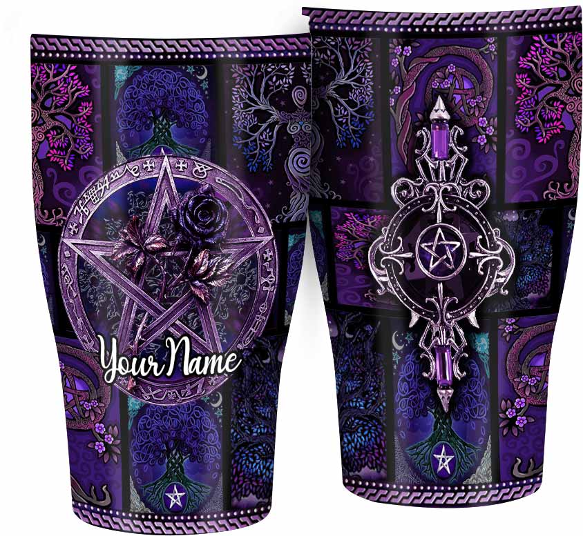 Magical Witch Roses Pentagram - Personalized Witch Tumbler