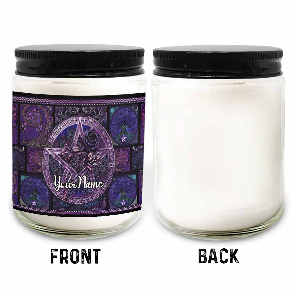 Witch Pentagram Roses - Personalized Witch Candle