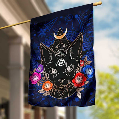 Occult Cat Wicca - Witch House Flag 0822